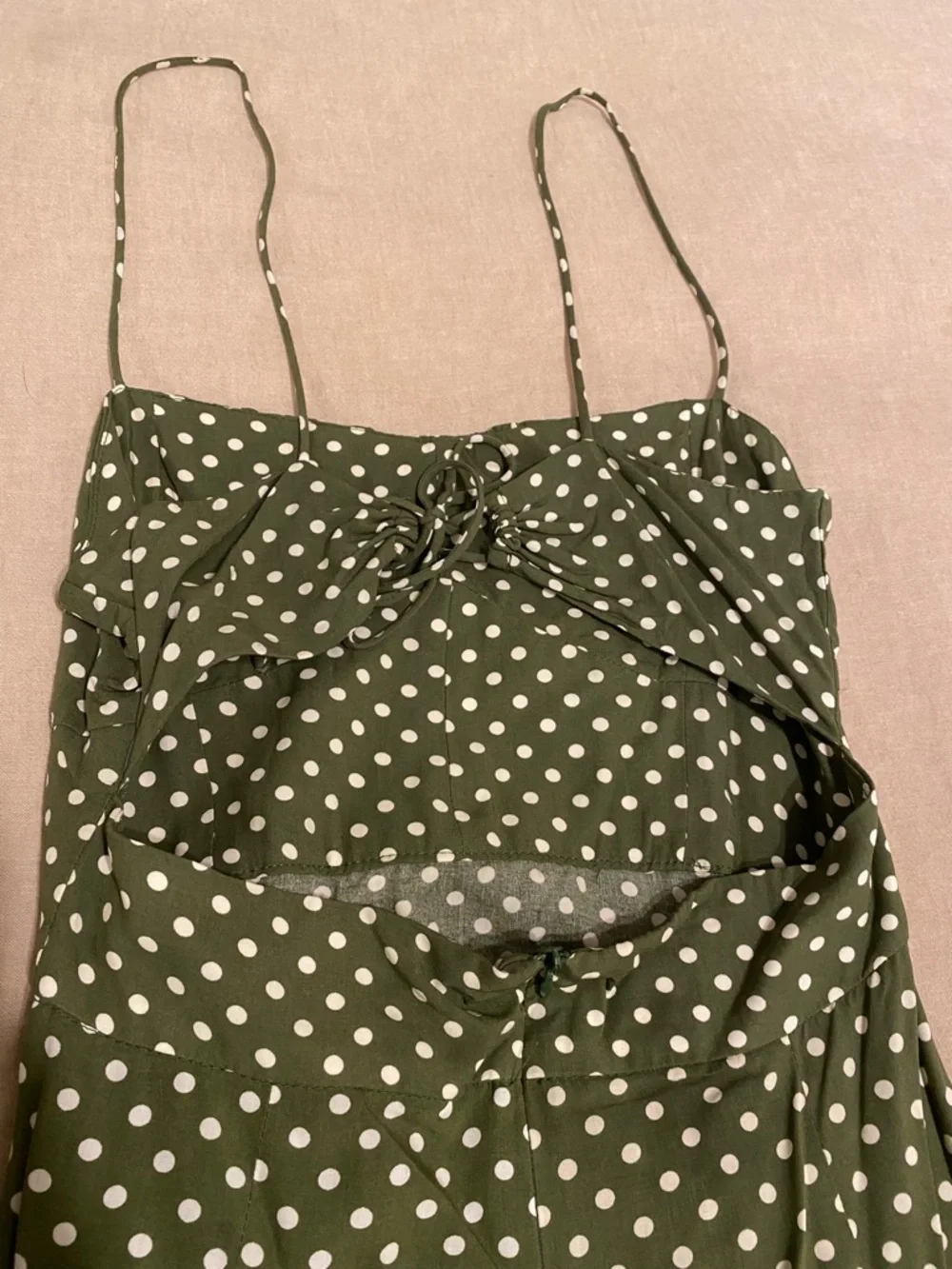 Strappy Zara Green Polka Dot Maxi Dress Sz S - GREAT CONDITION! - Picture 6 of 8